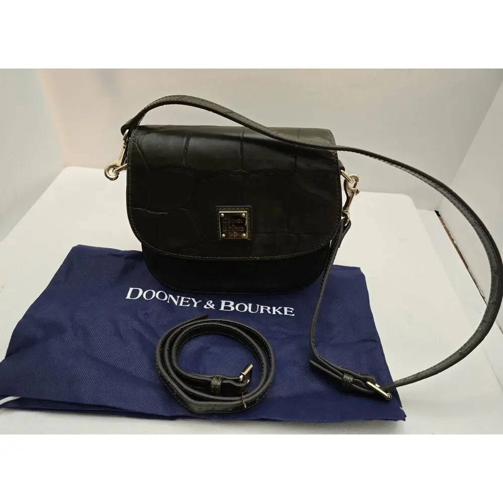 DOONEY & BOURKE Denison SADDLE FLAP Leather Crossbody Olive Green $358